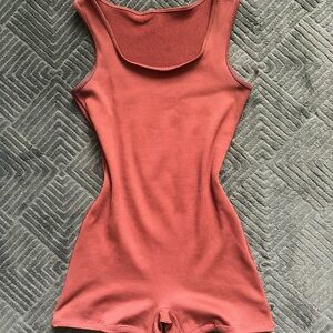 Wild Fable Terracotta Ribbed Romper